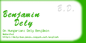 benjamin dely business card